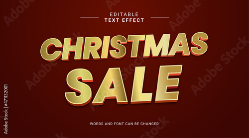Merry Christmas text effect editable modern style color