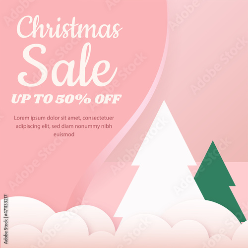 Christmas sale merry Christmas pink 3d elements podium