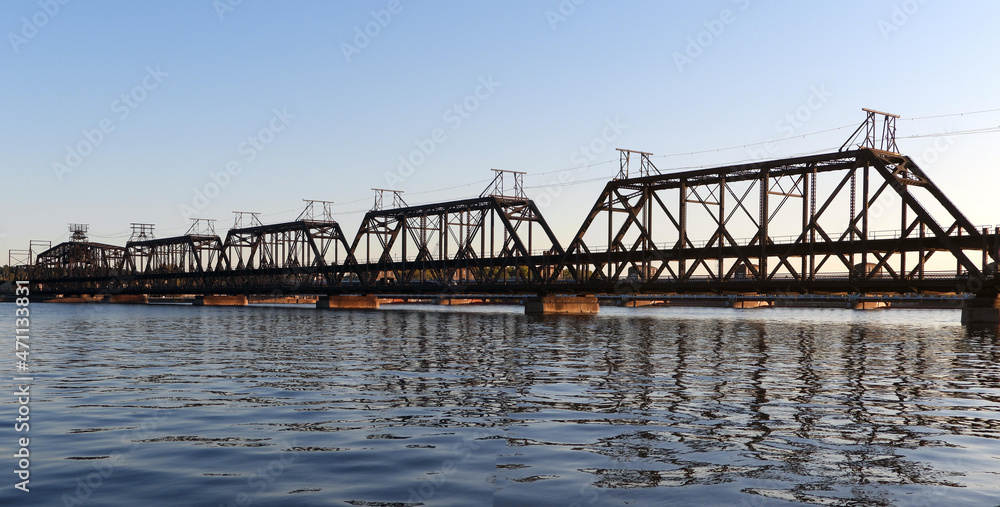Fototapeta premium Multipurpose rail and car bridge