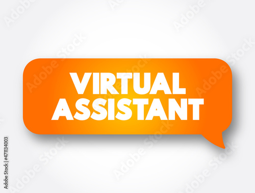 Virtual Assistant text message bubble, concept background