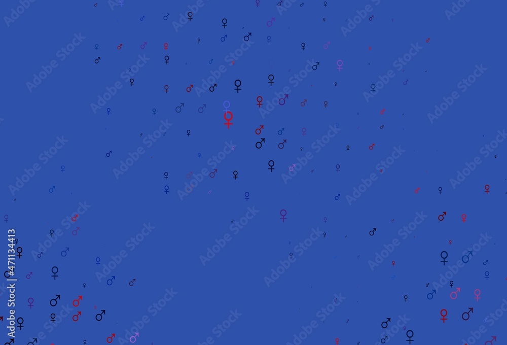 Light blue, red vector template with man, woman symbols. Light blue, red vector template with man, woman symbols.