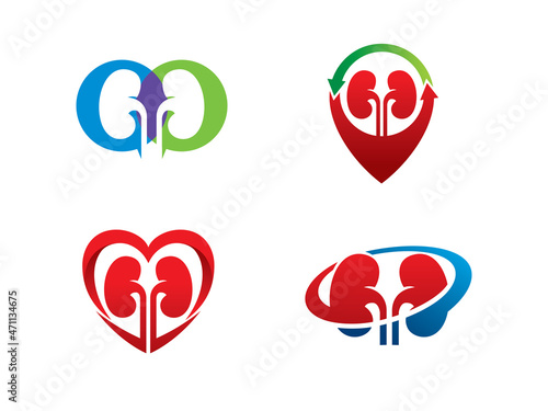 kidney logo symbol or icon template
