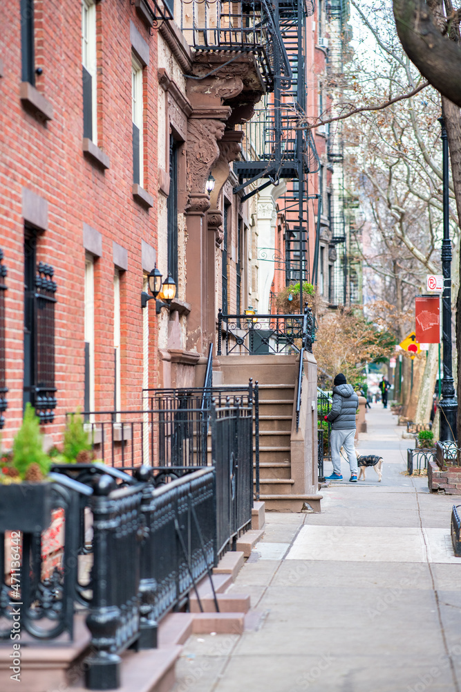Street and buildings of West Village in Manhattan, New York City