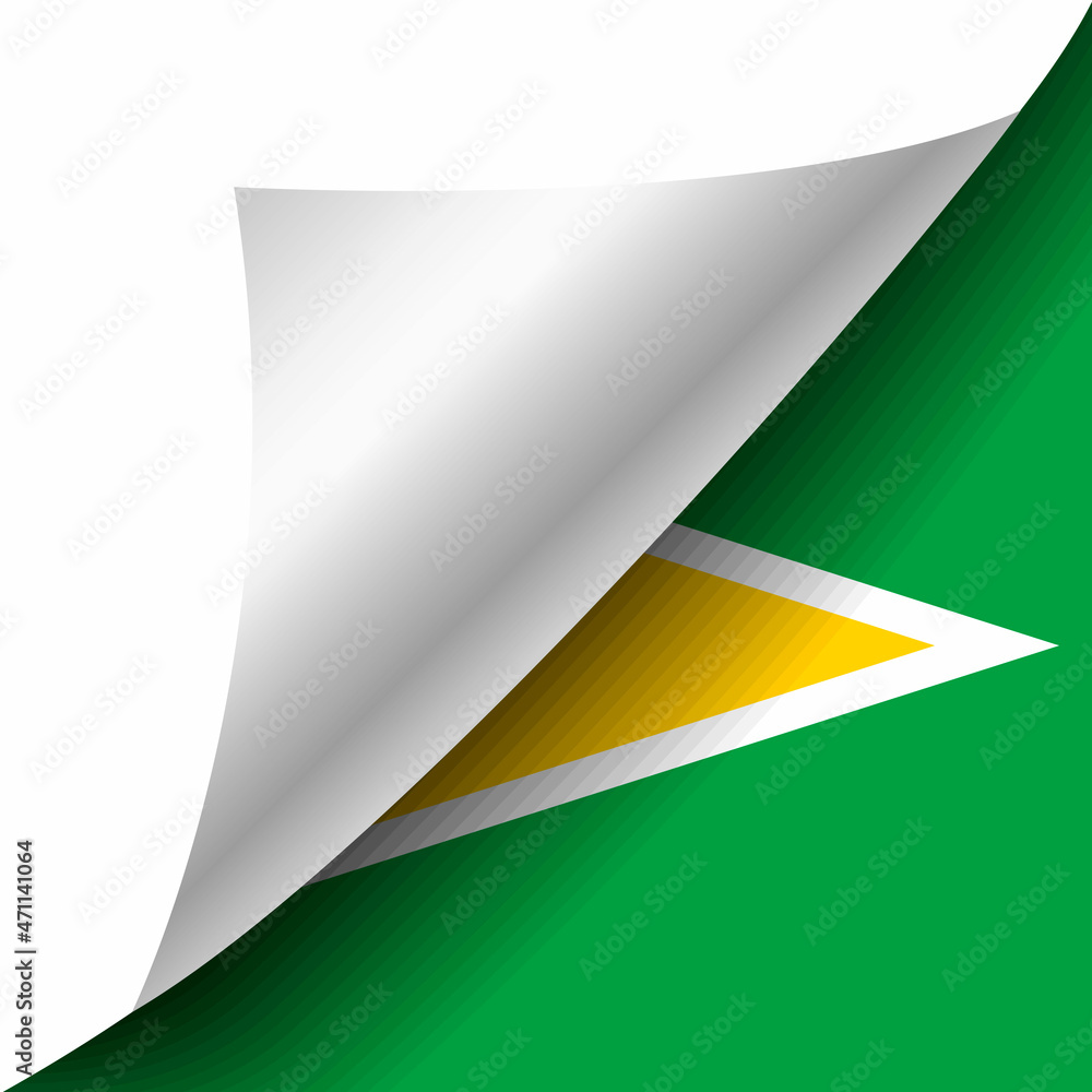 Hidden GUYANA flag with curled corner