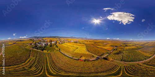 Panorama sphérique à 360 degrés Zellenberg route des Vins d'Alsace - France