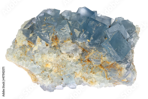 fluorite from Blanchard Mine, Bingham, New Mexico isolated on white background photo