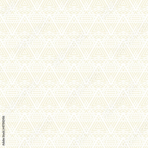 Yellow and white triangle seamless ethnic pattern background. Vector illustration. 
