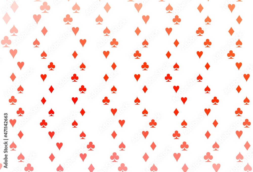 Light Red vector template with poker symbols. Light Red vector template with poker symbols.