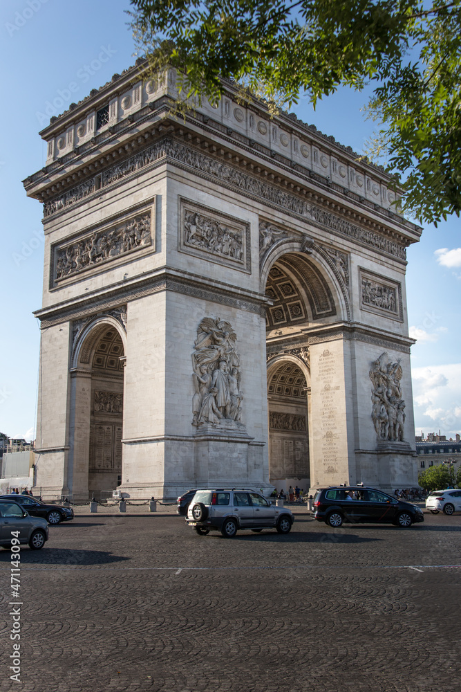 Arc De Triomphe in Champs Elysees, Paris.