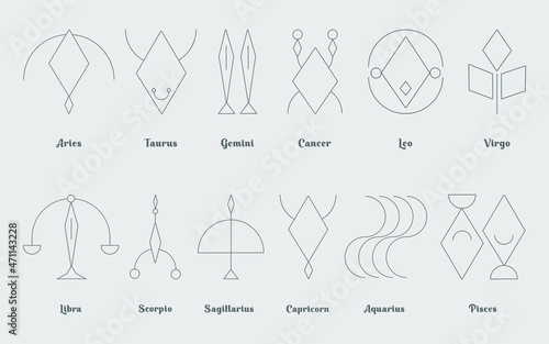zodiac signs set in vectors