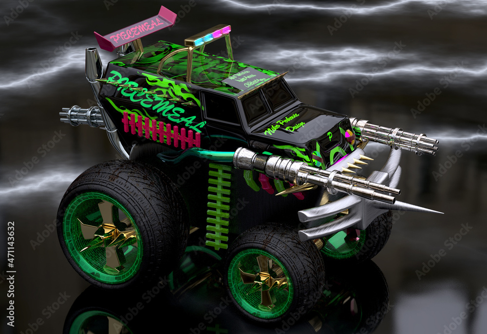 Fototapeta premium Monstertruck with guns