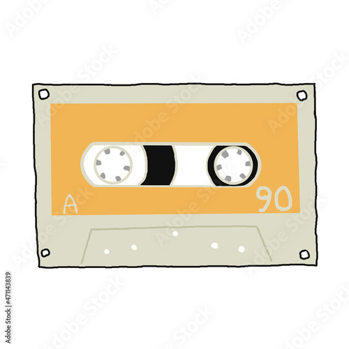 カセットテープ白オレンジ