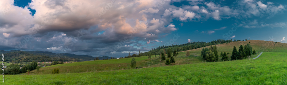 Sunset near Michalova village in national park Muranska planina Sunset near Michalova village in national park Muranska planina