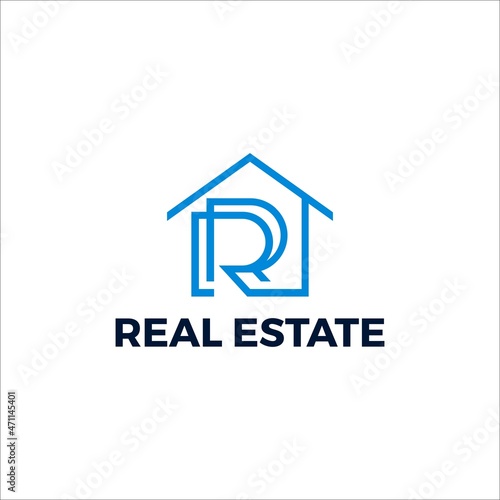 Real Estate Logo design. Letter R. Home. Build.