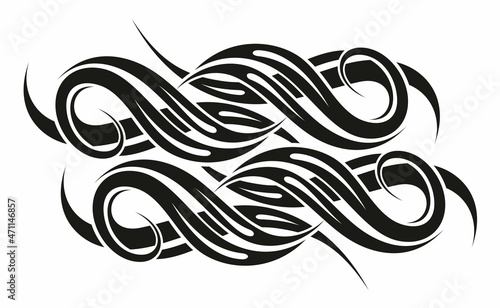 Tattoo tribal abstract sleeve, black  tattoo fantasy pattern vector, sketch art design isolated on white background