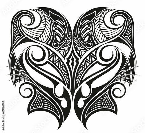 Tattoo tribal abstract sleeve, black arm shoulder tattoo fantasy pattern vector