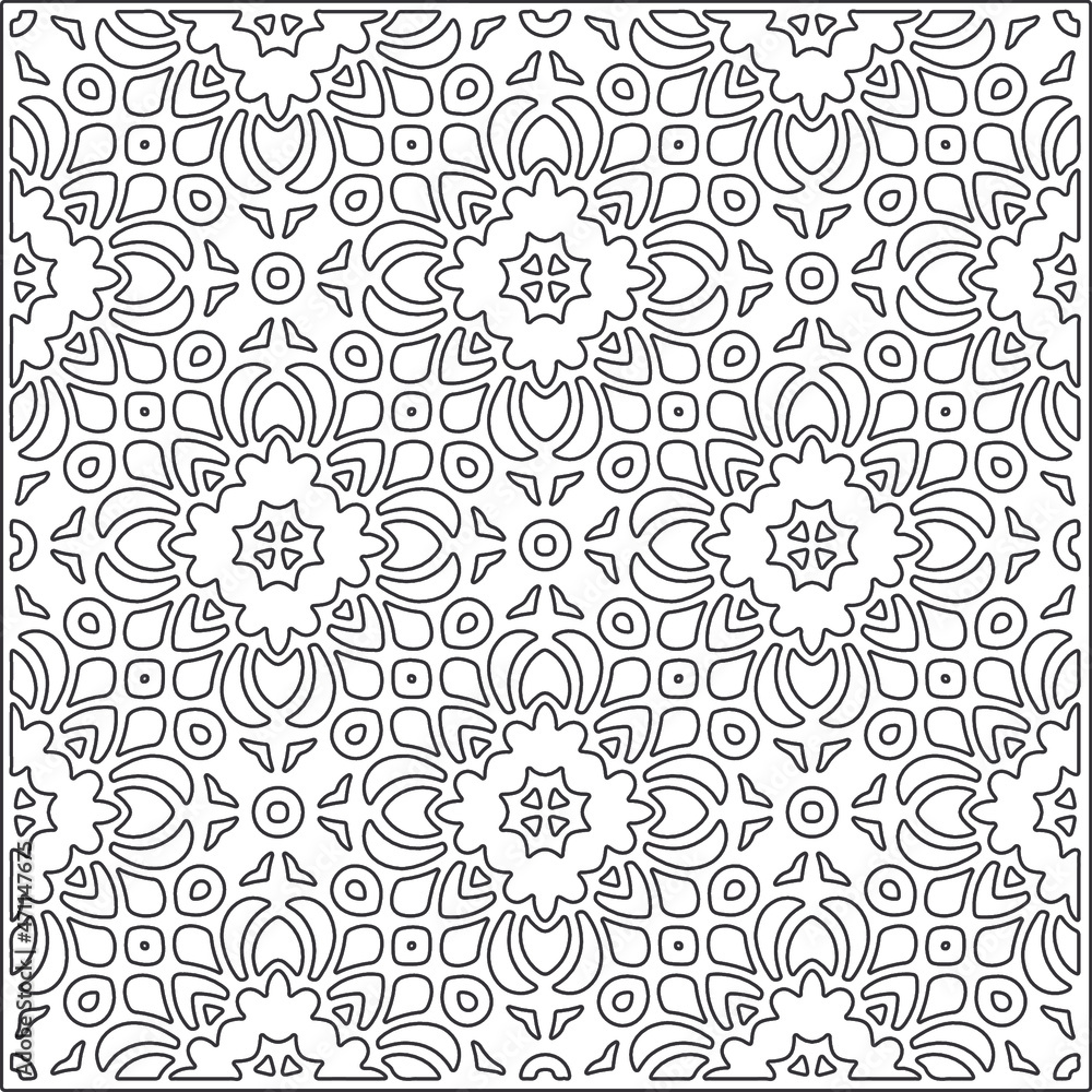 Vector pattern with symmetrical elements . Repeating geometric tiles from striped elements.Monochrome texture.Black and 
white pattern for wallpapers and backgrounds.