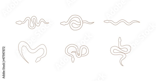 Esoteric vector set. mystic snake line
