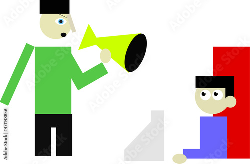 man being fired from job, his boss yelling at him