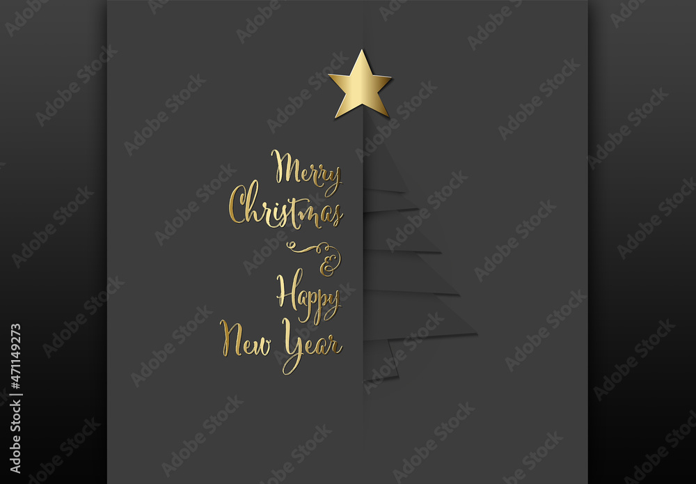 Simple Vector Christmas Tree Made from Pieces of White Paper Stock ...