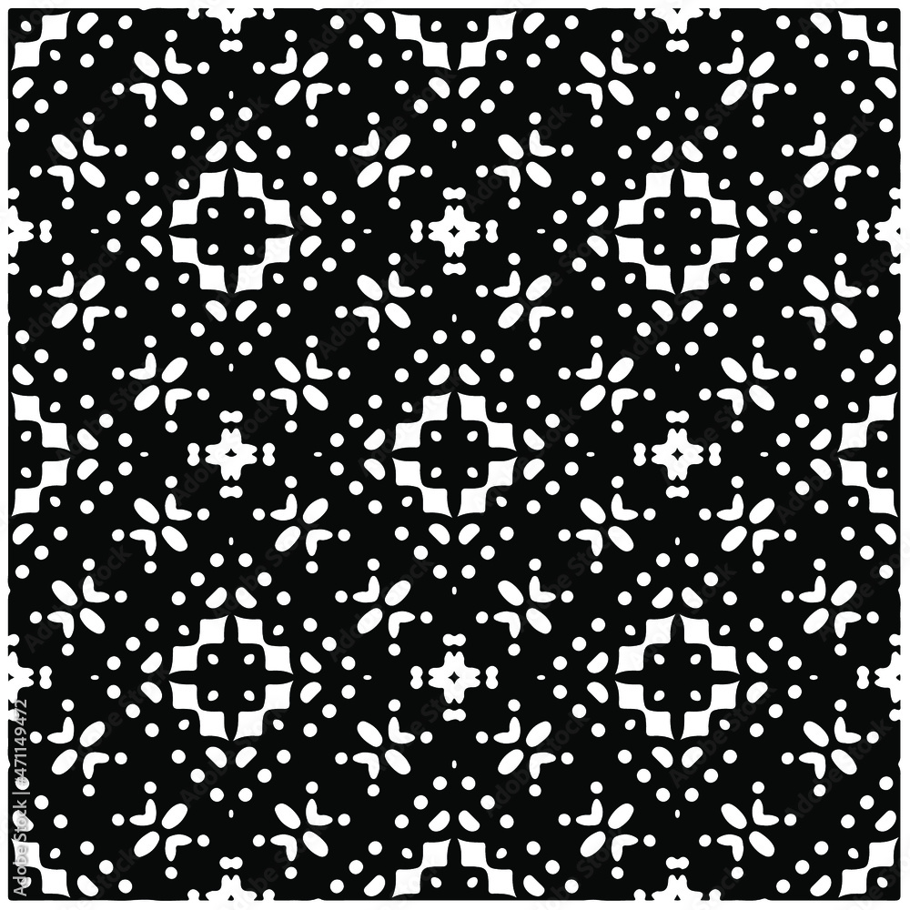Decorative abstract pattern. Black and white seamless geometric pattern.