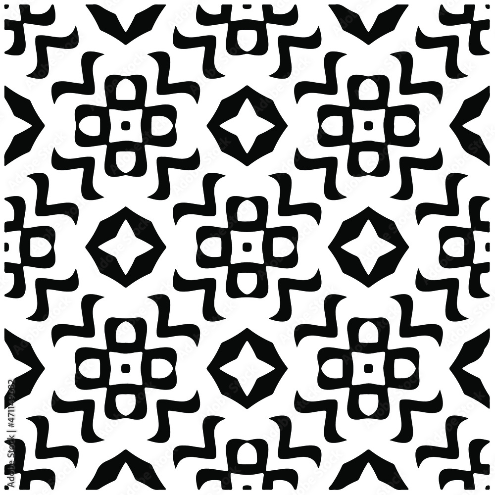 Decorative abstract pattern. Black and white seamless geometric pattern. Decorative abstract pattern. Black and white seamless geometric pattern.