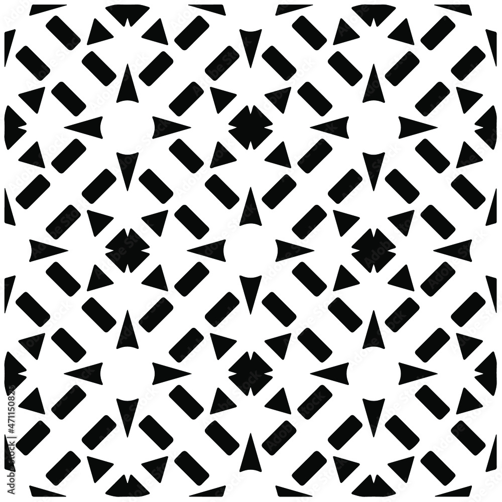Decorative abstract pattern. Black and white seamless geometric pattern. Decorative abstract pattern. Black and white seamless geometric pattern.