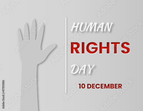 International Human Rights day vector design in paper cut style. Vector for banners , poster, flyers or web site.