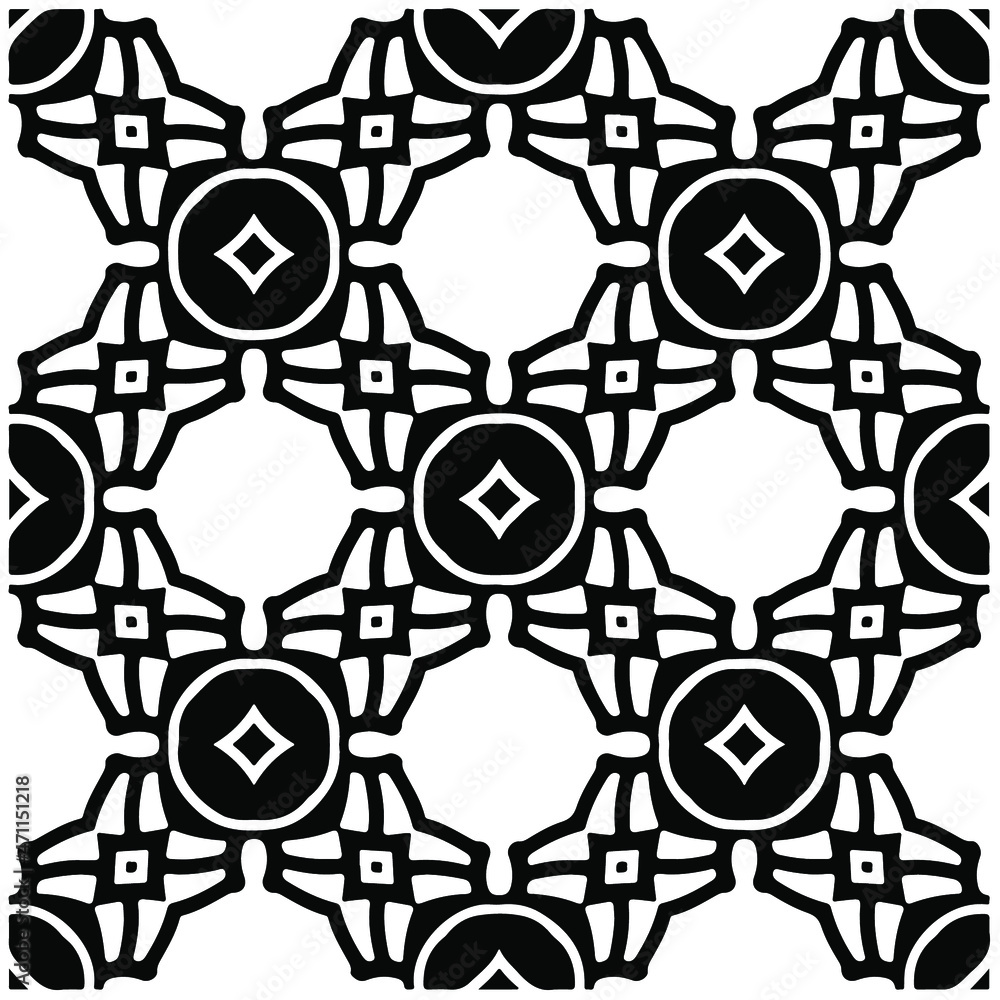 Decorative abstract pattern. Black and white seamless artistic pattern Decorative abstract pattern. Black and white seamless artistic pattern
