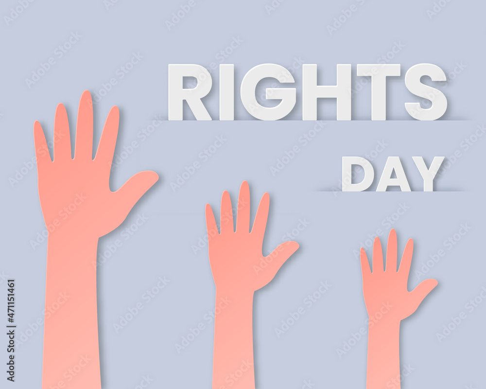 International Human Rights day in paper cut style. Vector Illustration of 10 December. International Human Rights day in paper cut style. Vector Illustration of 10 December.