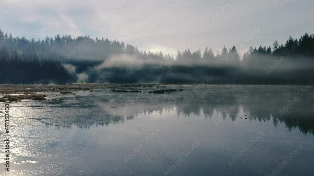 morning cloud at small lake of Vancouver,BC morning cloud at small lake of Vancouver,BC