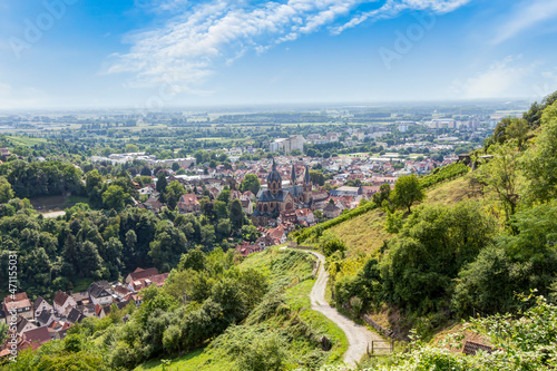 Blick auf die Stadt Heppenheim im Landkreis Bergstraße, Hessen in Deutschland