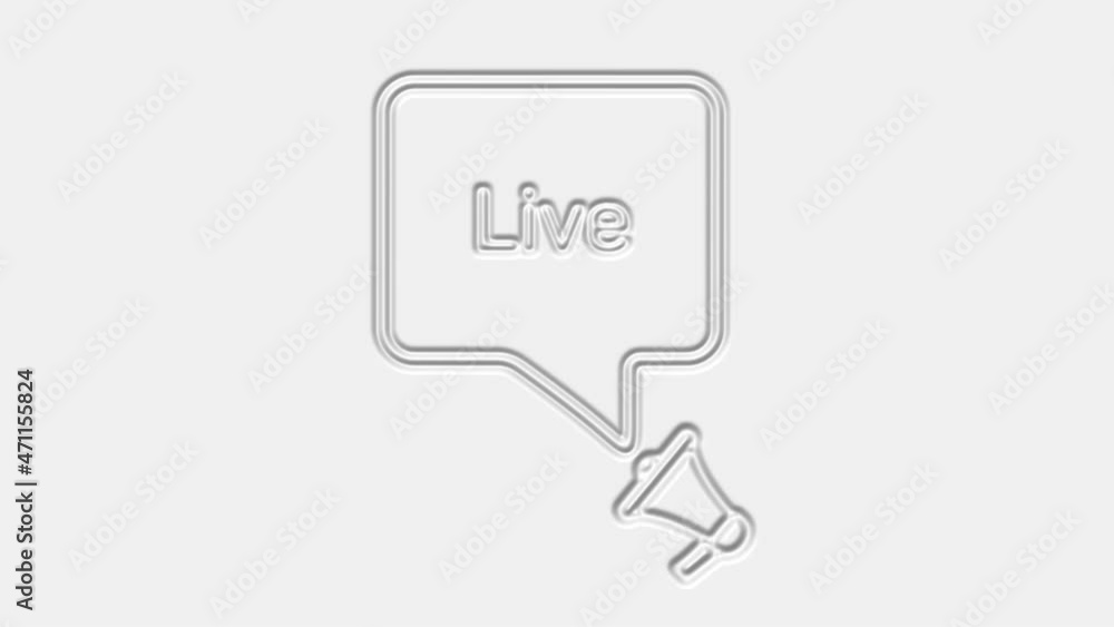Live. Megaphone with live text speech bubble banner. Loudspeaker. 4K video motion graphic Live. Megaphone with live text speech bubble banner. Loudspeaker. 4K video motion graphic
