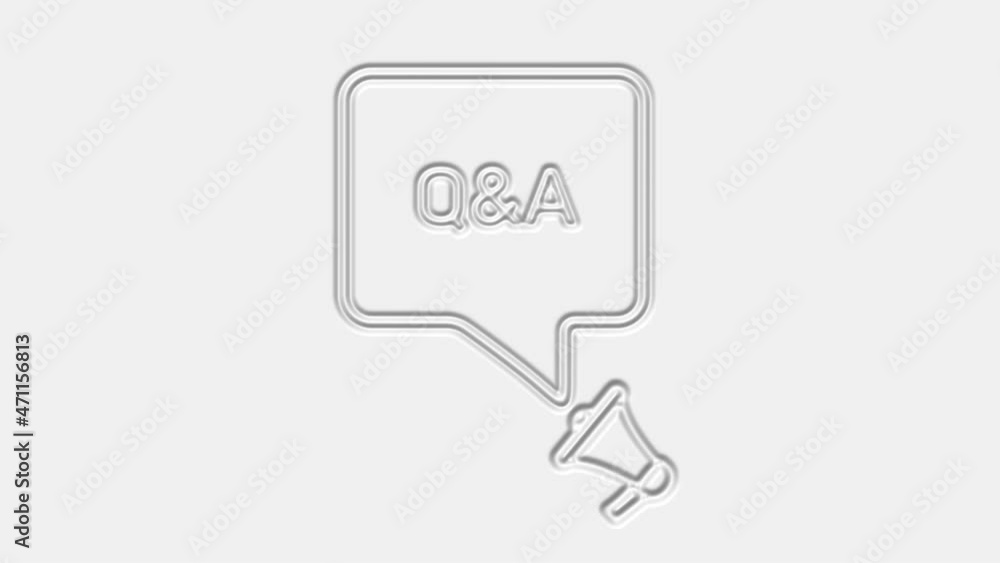 Q and A. Megaphone with q and a text speech bubble banner. Loudspeaker. 4K video motion graphic Q and A. Megaphone with q and a text speech bubble banner. Loudspeaker. 4K video motion graphic