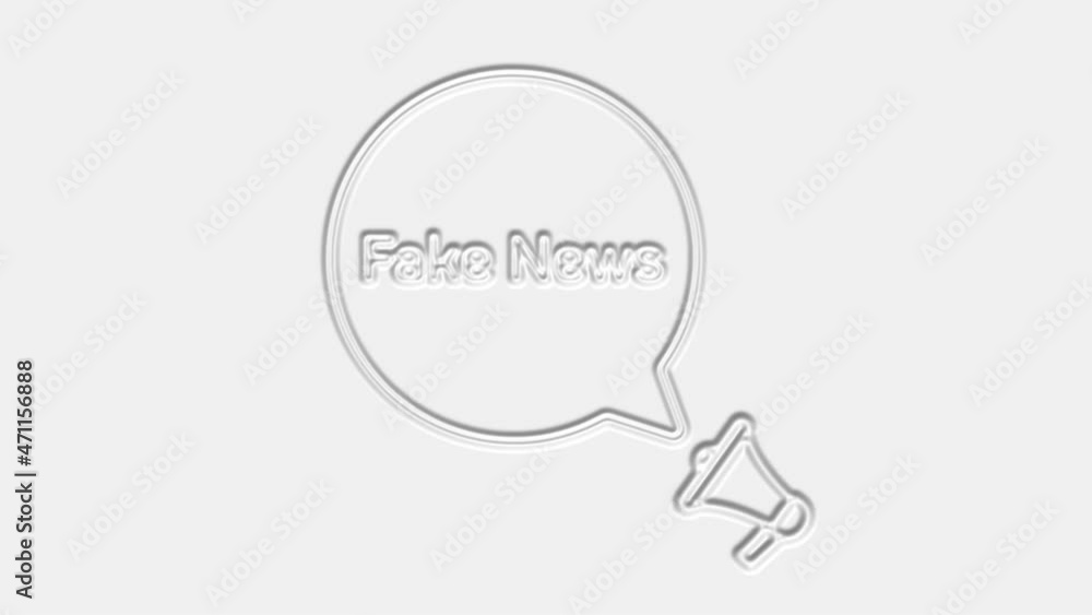 Fake news text. Megaphone with text fake news speech bubble banner. Loudspeaker. 4K video motion graphic Fake news text. Megaphone with text fake news speech bubble banner. Loudspeaker. 4K video motion graphic