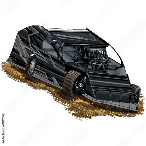 Racing car isolated on white background. abstract silhouette. line art. vector illustration.
