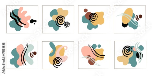 set of pastels abstract shape 