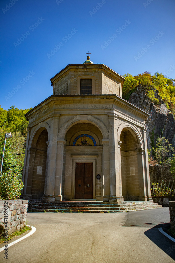 Obraz premium little church of Porretta Terme, Emilia Romagna