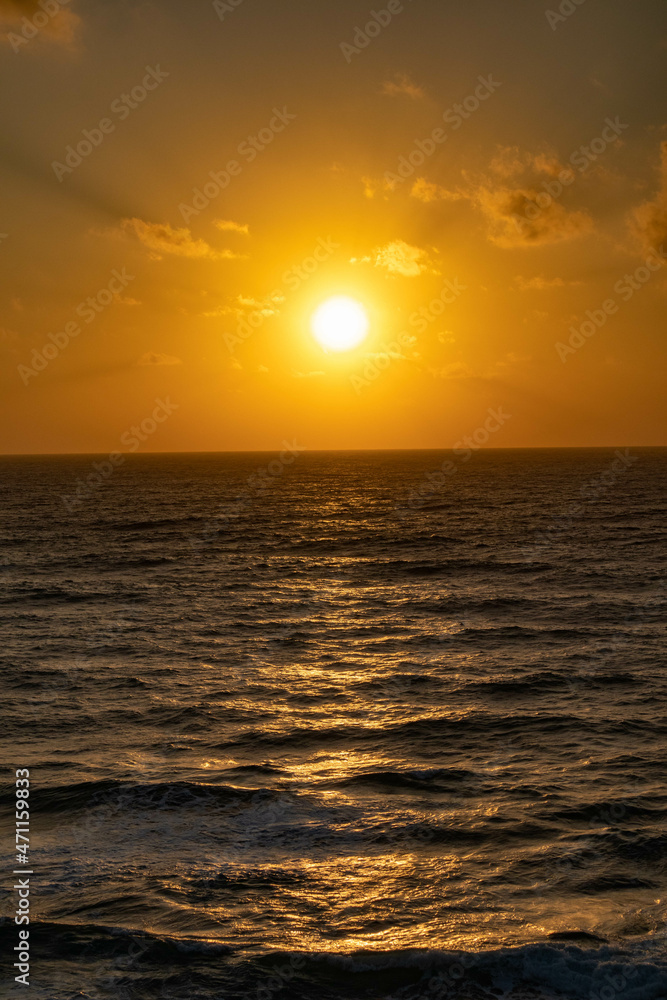 Sunset over the sea, Capo Mannu, Sardinia