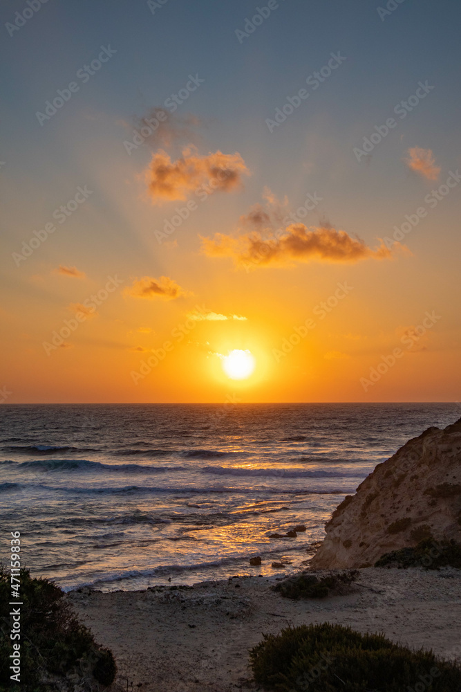 Sunset over the sea, Capo Mannu, Sardinia