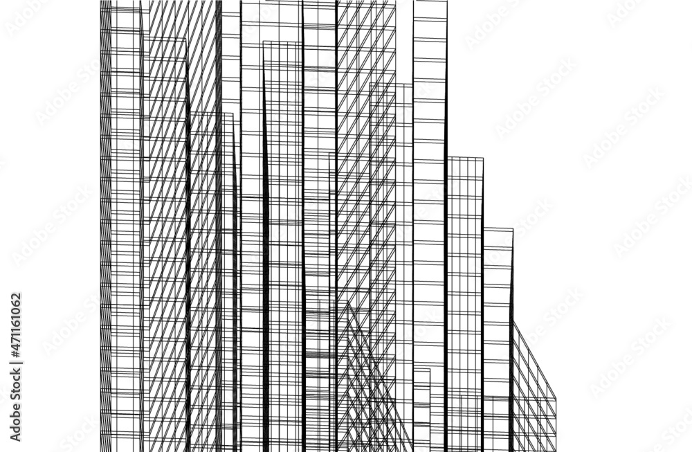 abstract architectural drawing 3d vector illustration abstract architectural drawing 3d vector illustration
