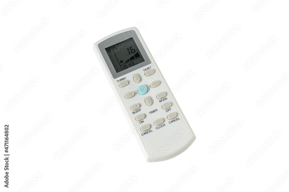 Air conditioner remote control isolated on a white background. Air conditioner remote control isolated on a white background.