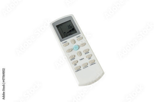 Air conditioner remote control isolated on a white background.