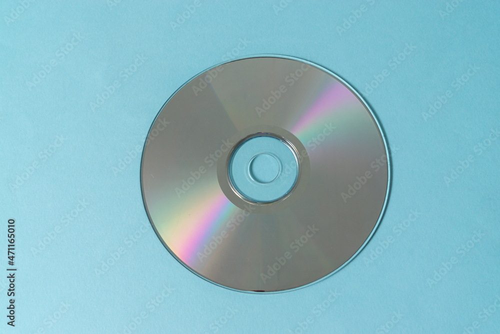 Blank disc music video on blue background. Blank disc music video on blue background.
