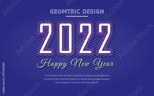 modern background New year 2022 text geometric
