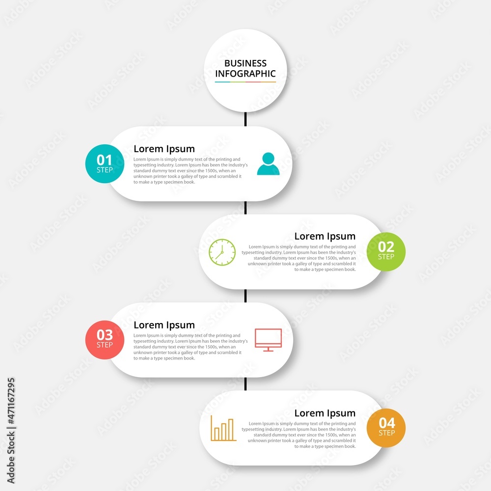 Fototapeta premium Creative concept for infographic with 4 steps, options, parts or processes. Business data visualization