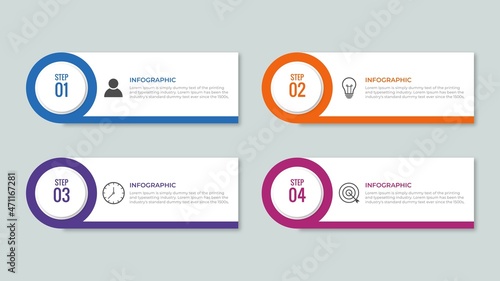 Creative concept for infographic with 4 steps, options, parts or processes. Business data visualization