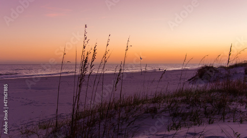 Fototapeta Naklejka Na Ścianę i Meble -  sunset on orange beach 