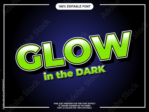Fototapeta Naklejka Na Ścianę i Meble -  Bold Green Glow in The Dark Font Effect For Illustrator Editable Graphic Style Text Effect
