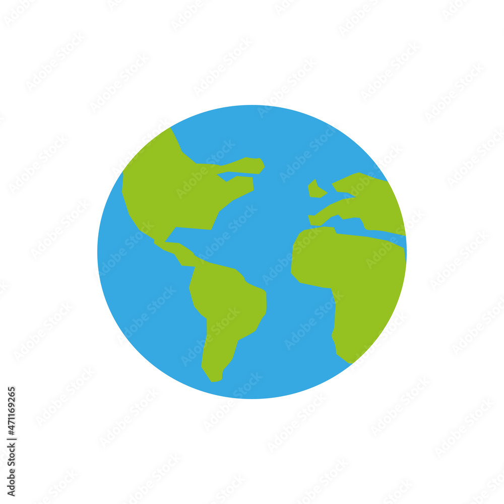 Earth planet icon on white background